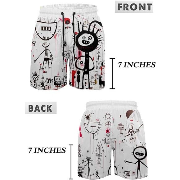 GINGTTO Men's Beach Shorts Bathing Suits with Mesh Lining - Picture 2 of 7